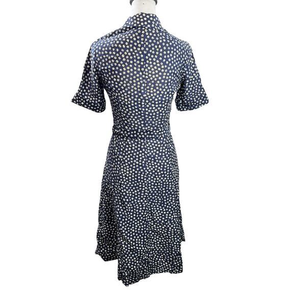 McMullen Vintage 70s Collared Fit Flare Swing Midi Dress Coffee Bean Size Small - Picture 6 of 7